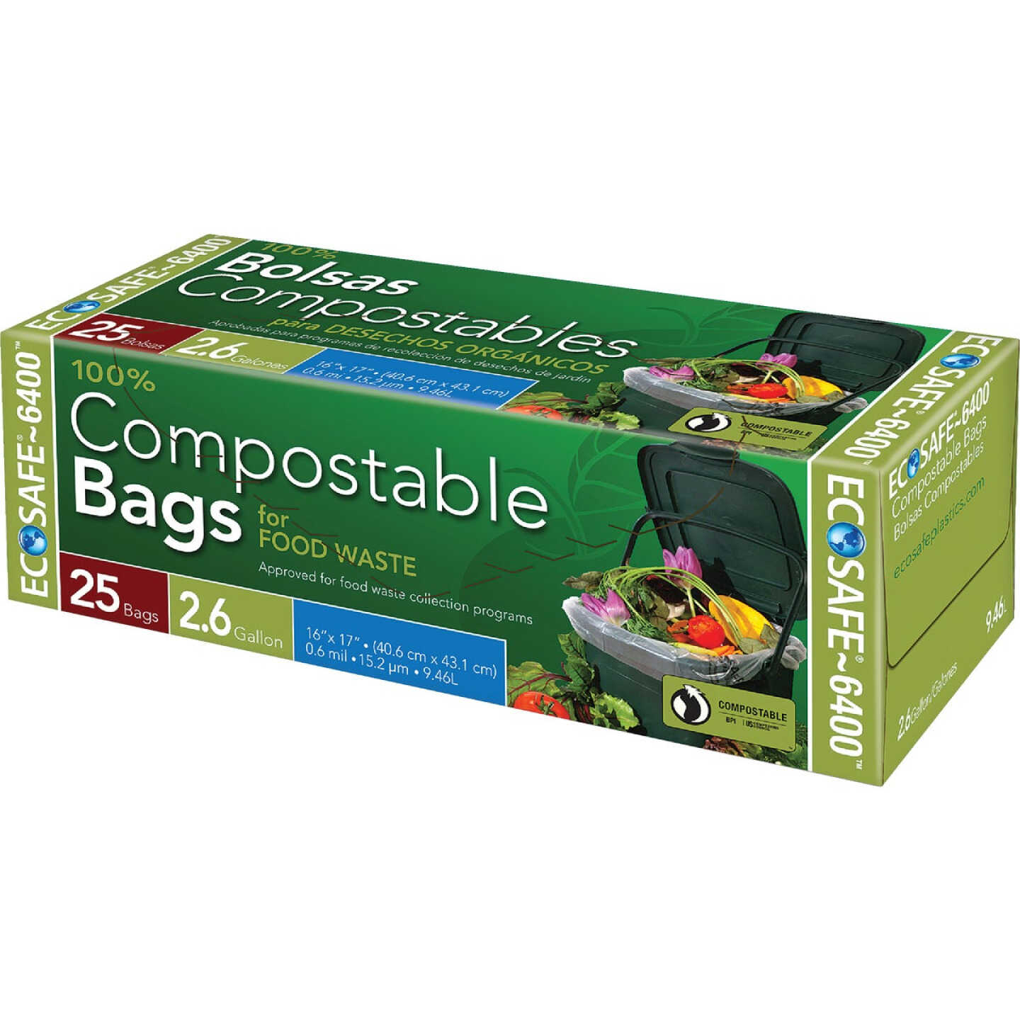Compostable Trash Bags 13 Gallon, 50 Total Count, Sturdy Kitchen